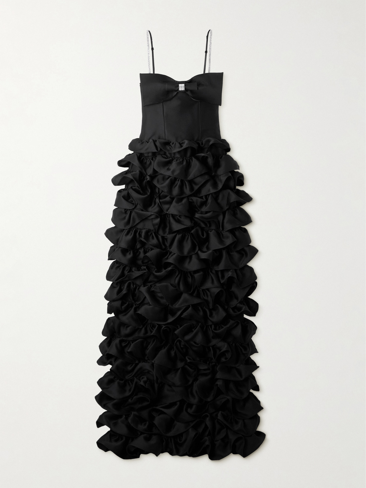 Shushu-tong Bow-embellished Ruffled Taffeta Gown