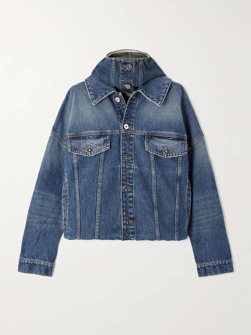 Jean Paul Gaultier Oversized Layered Denim Hooded Jacket