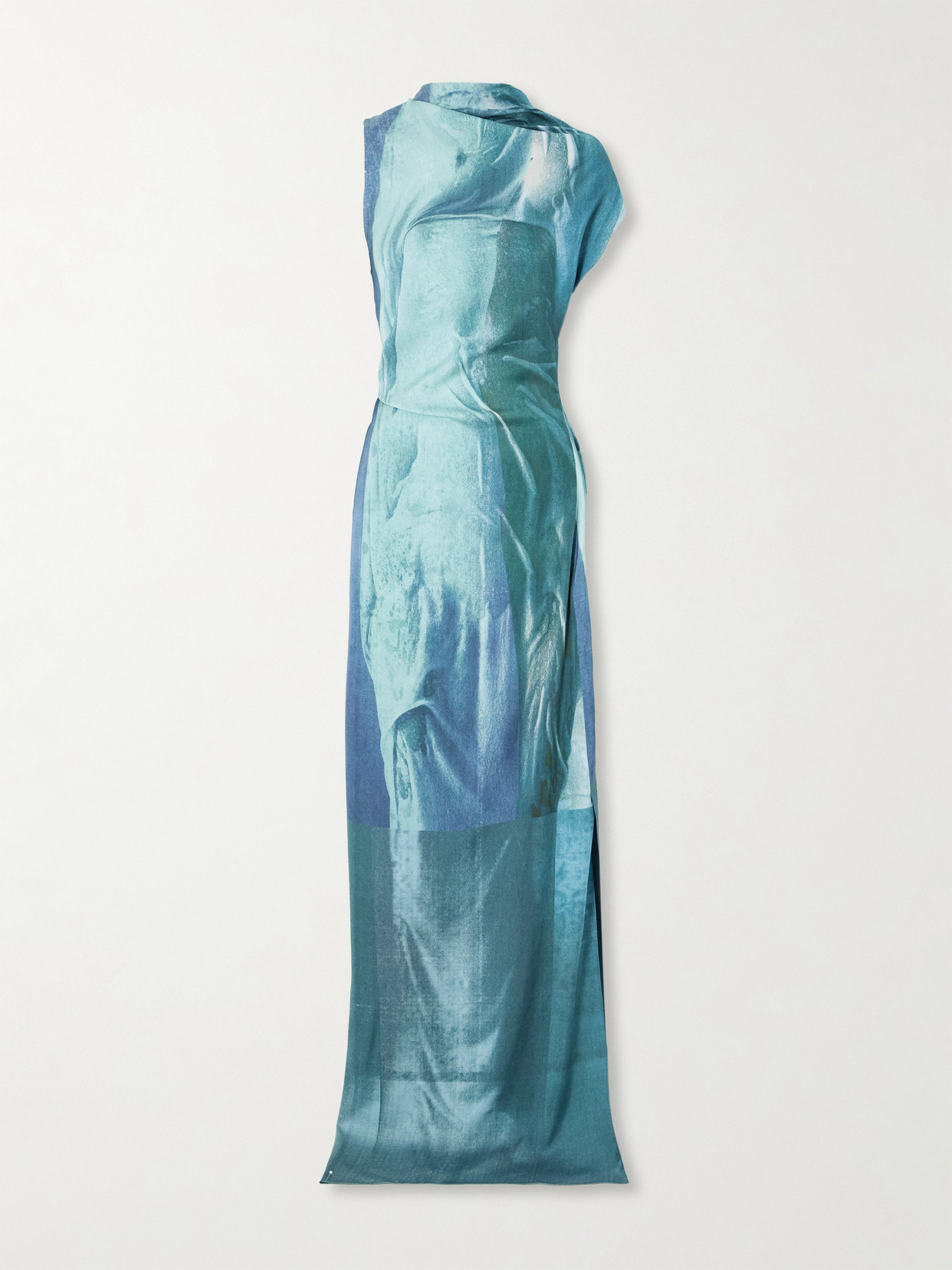 Jean Paul Gaultier Satin Gown In Blue