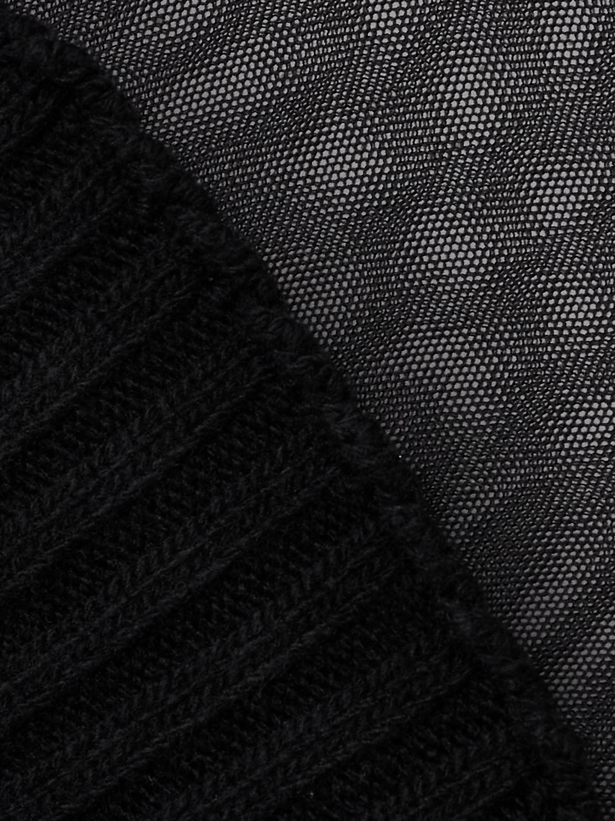 Jean Paul Gaultier Mesh And Ribbed Wool Sweater