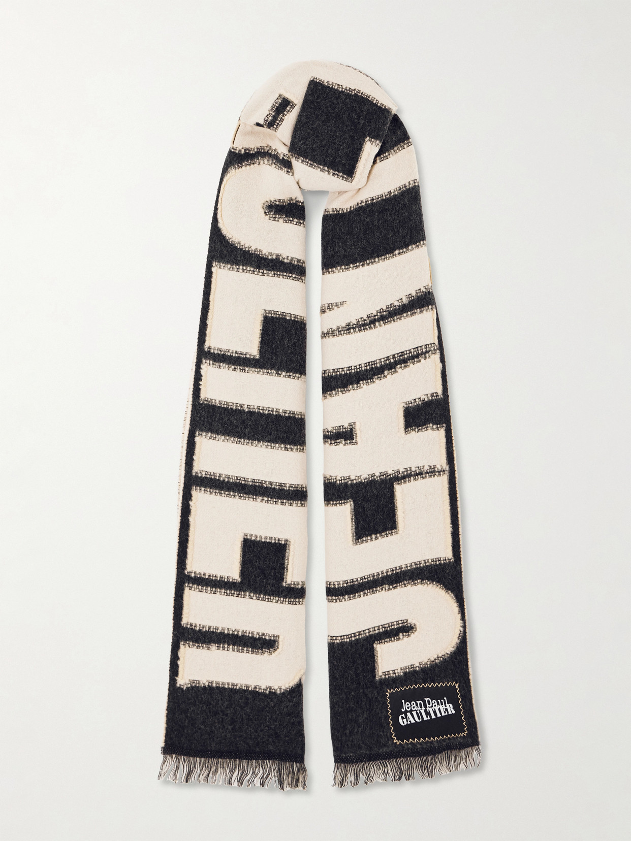 Jean Paul Gaultier Wool Scarf In Black