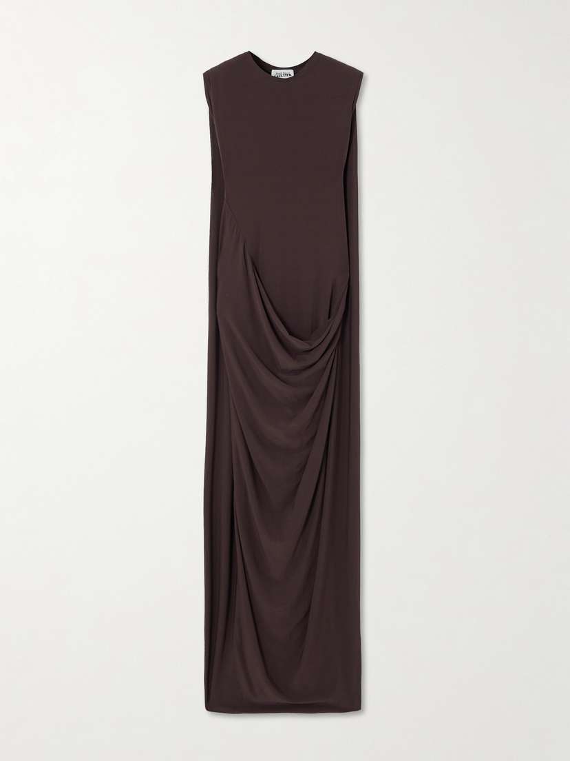 Jean Paul Gaultier Draped Stretch-satin Maxi Dress