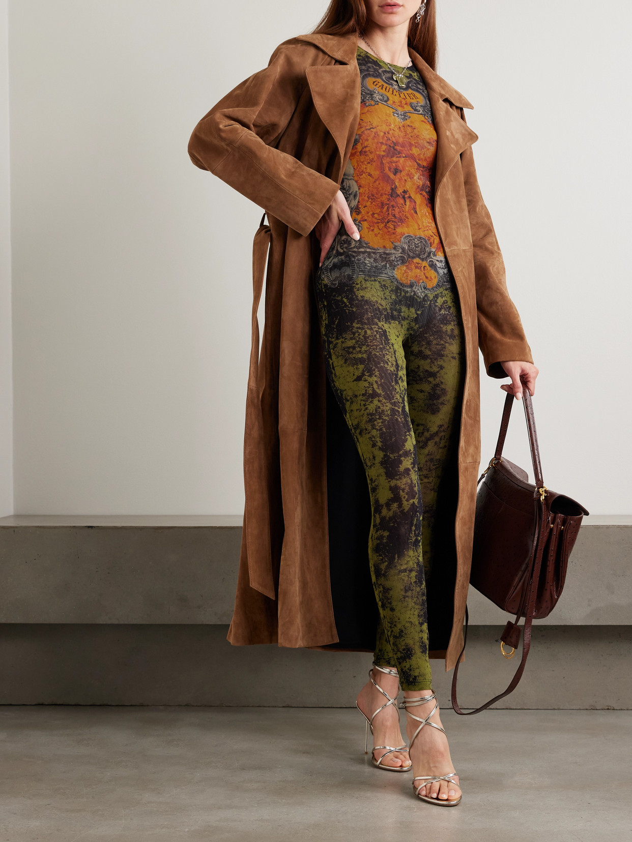 Jean Paul Gaultier Graphic Print Full-length Dress With Long Sleeves