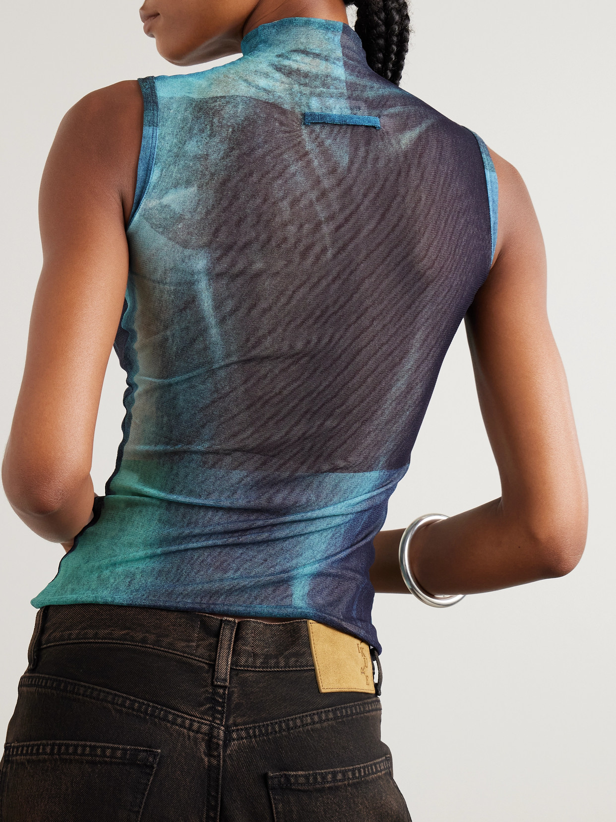 Jean Paul Gaultier Printed Tulle Tank