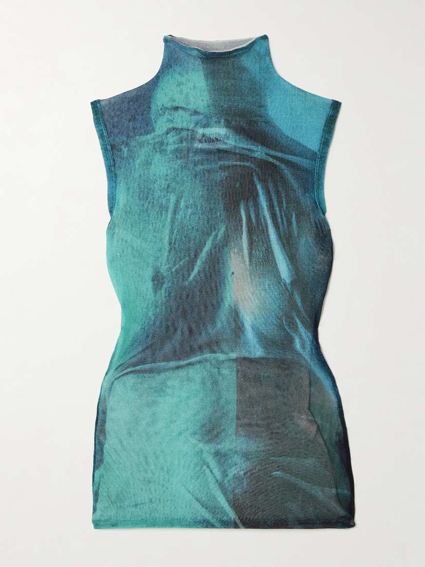 Jean Paul Gaultier Printed Tulle Tank