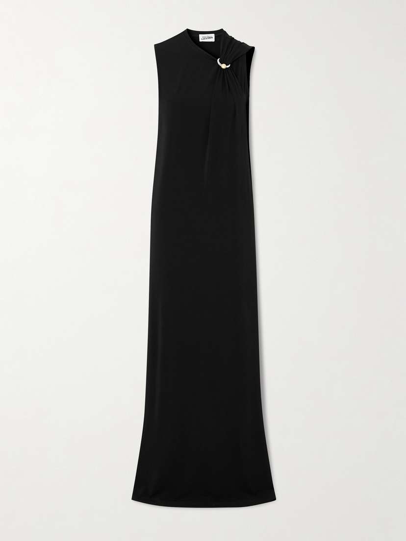 Jean Paul Gaultier Draped Stretch-satin Maxi Dress