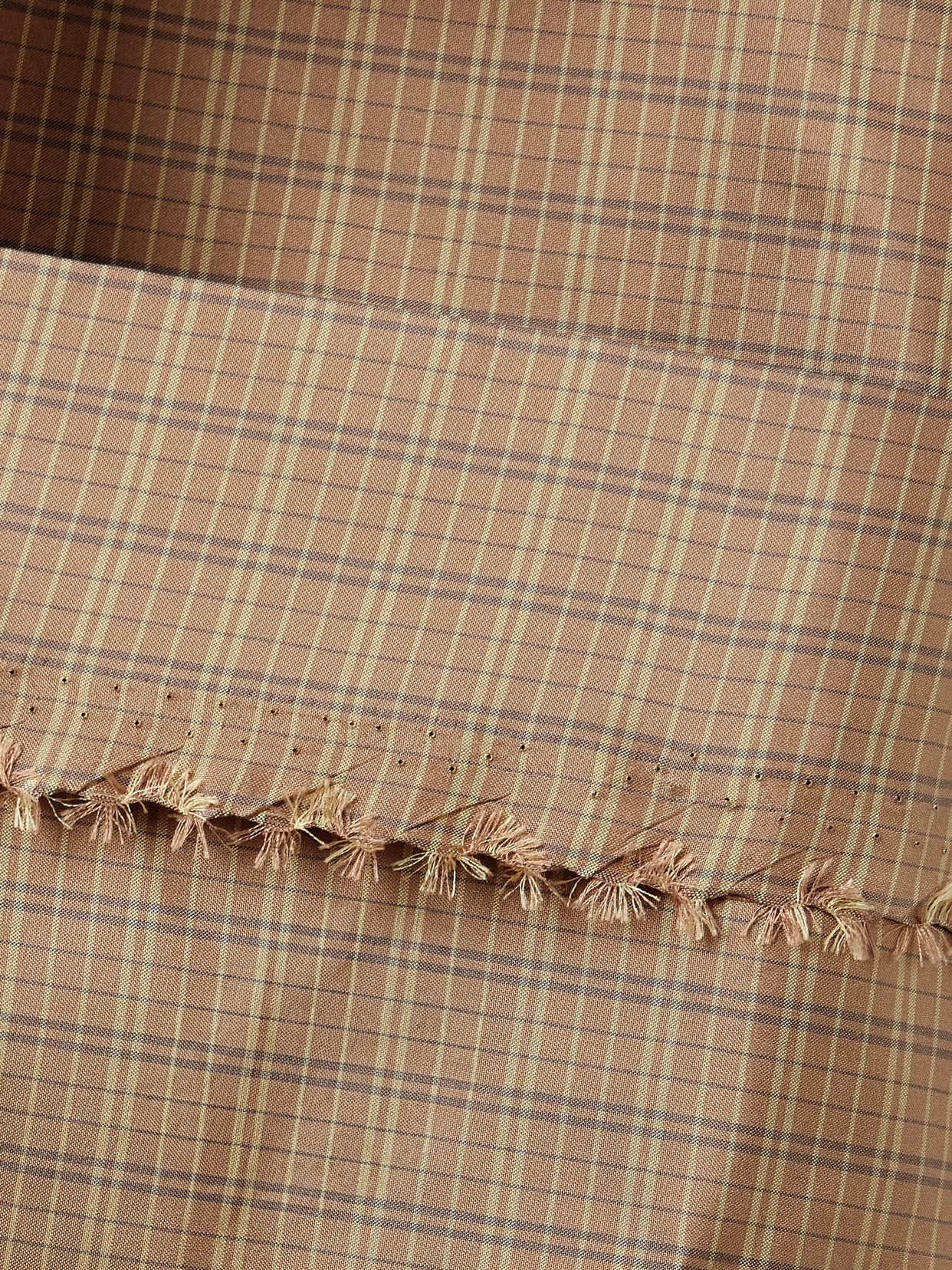 Thank You Have A Good Day Frayed Checked Silk-taffeta Trench Coat