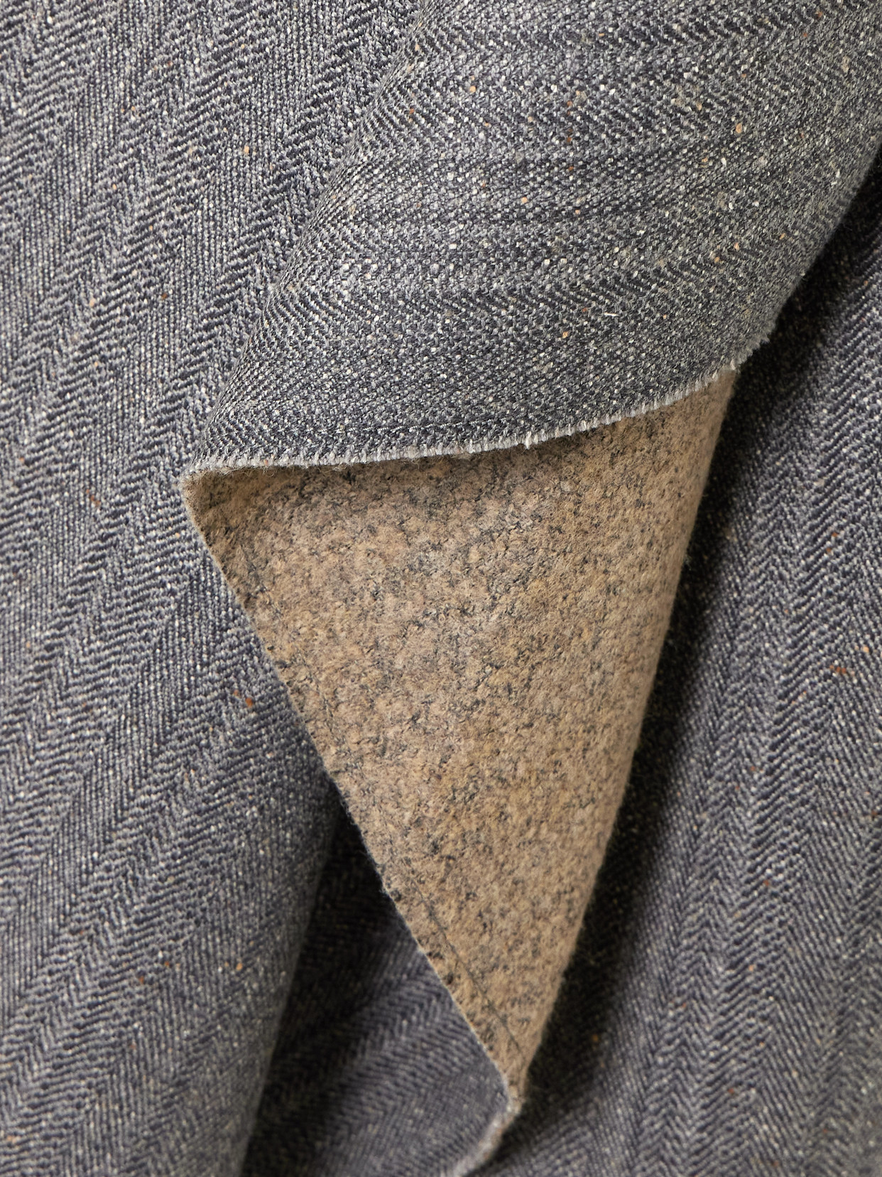 Distressed Herringbone Wool-Blend Wrap Midi