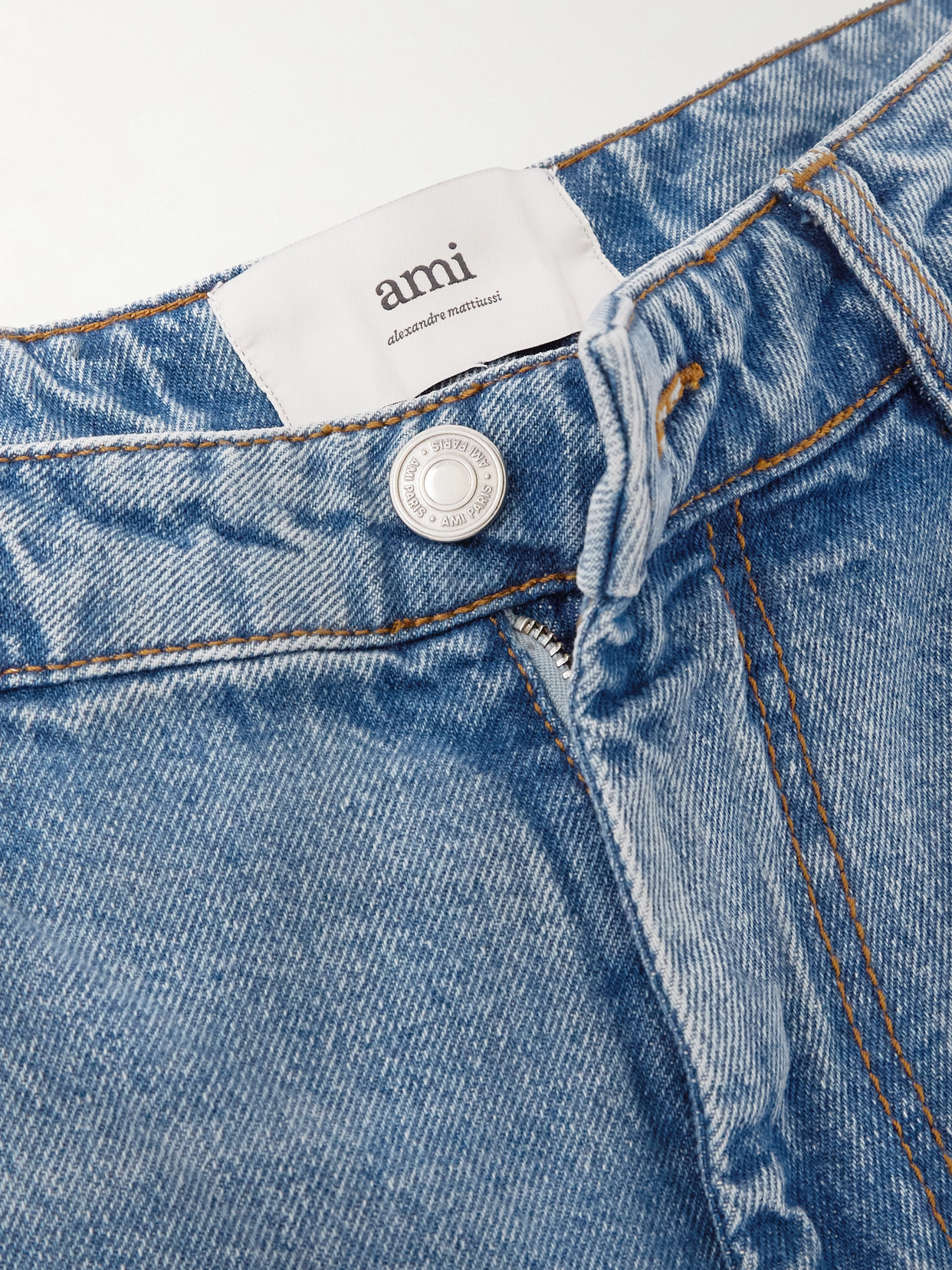 Ami Alexandre Mattiussi Straight-leg Denim Pants With Subtle Fading In Blue