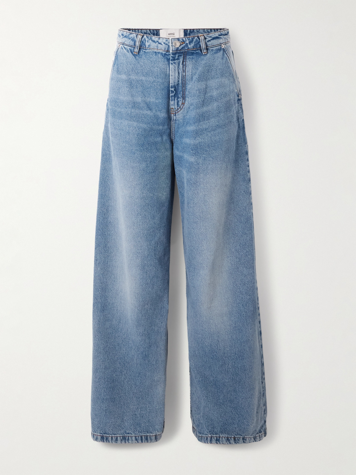 Ami Alexandre Mattiussi Straight-leg Denim Pants With Subtle Fading In Blue