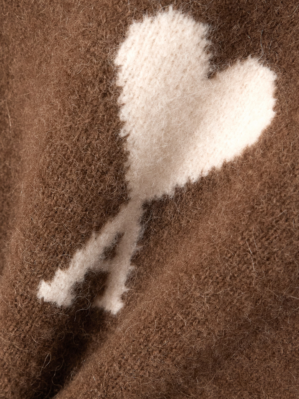 Ami Alexandre Mattiussi Intarsia Alpaca-blend Polo Sweater In Brown