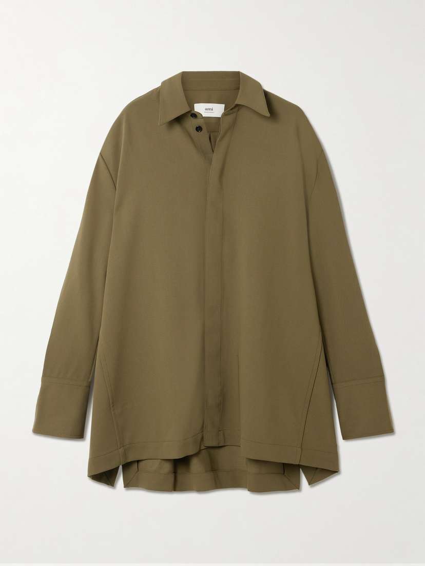AMI PARIS Oversized Wool-crepe Shirt