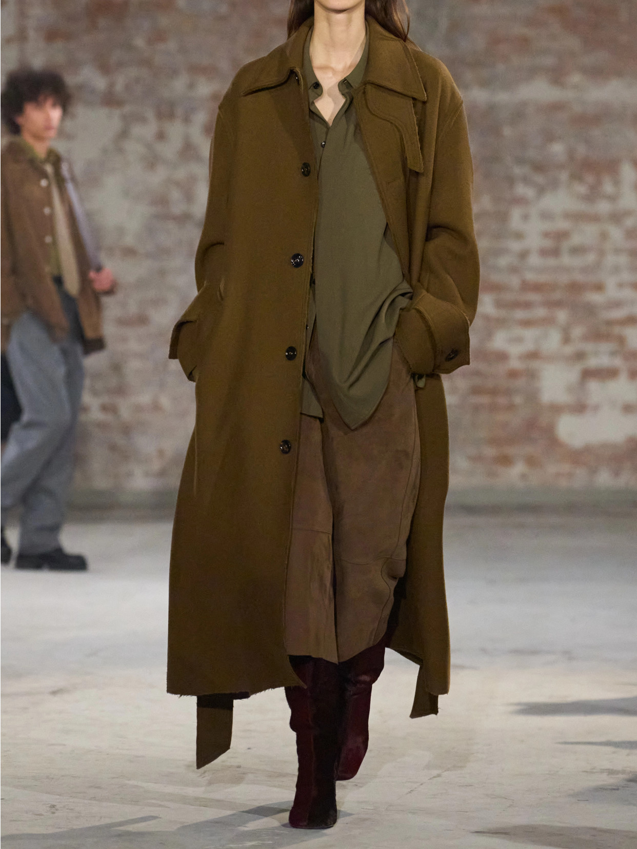Oversized Wool-Crepe Shirt