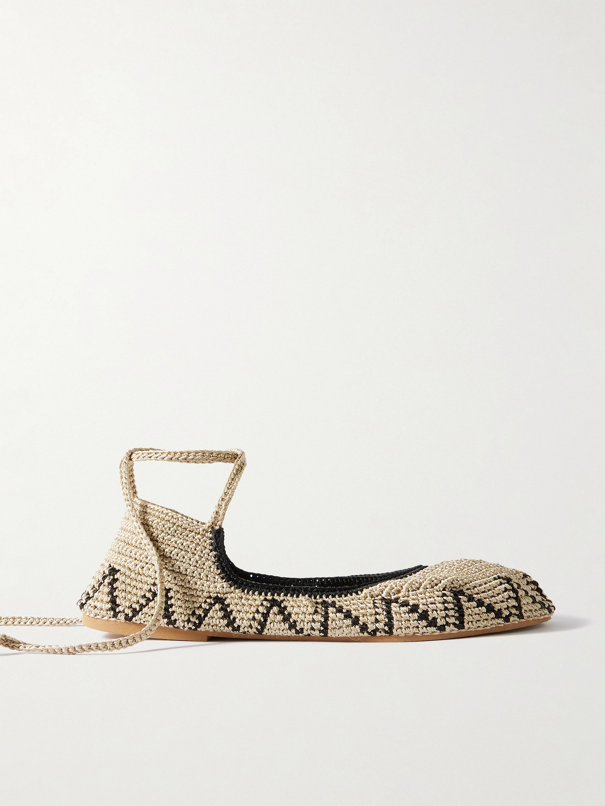 Kashura Crocheted Ballet Flats In Neutral