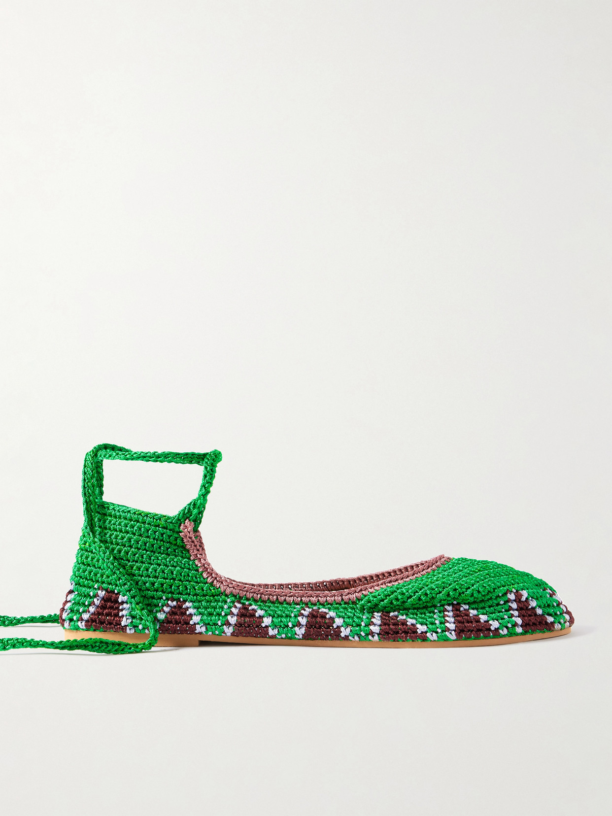 Kashura Crocheted Ballet Flats In Green