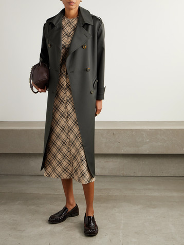 Ami Paris Checked wool-blend midi dress