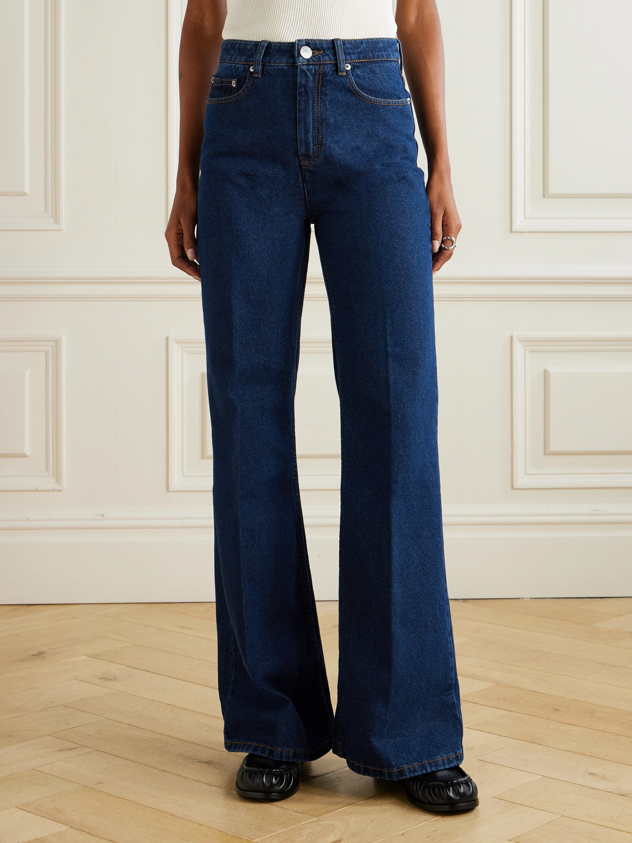 Ami Alexandre Mattiussi High-rise Flared Jeans In Blue