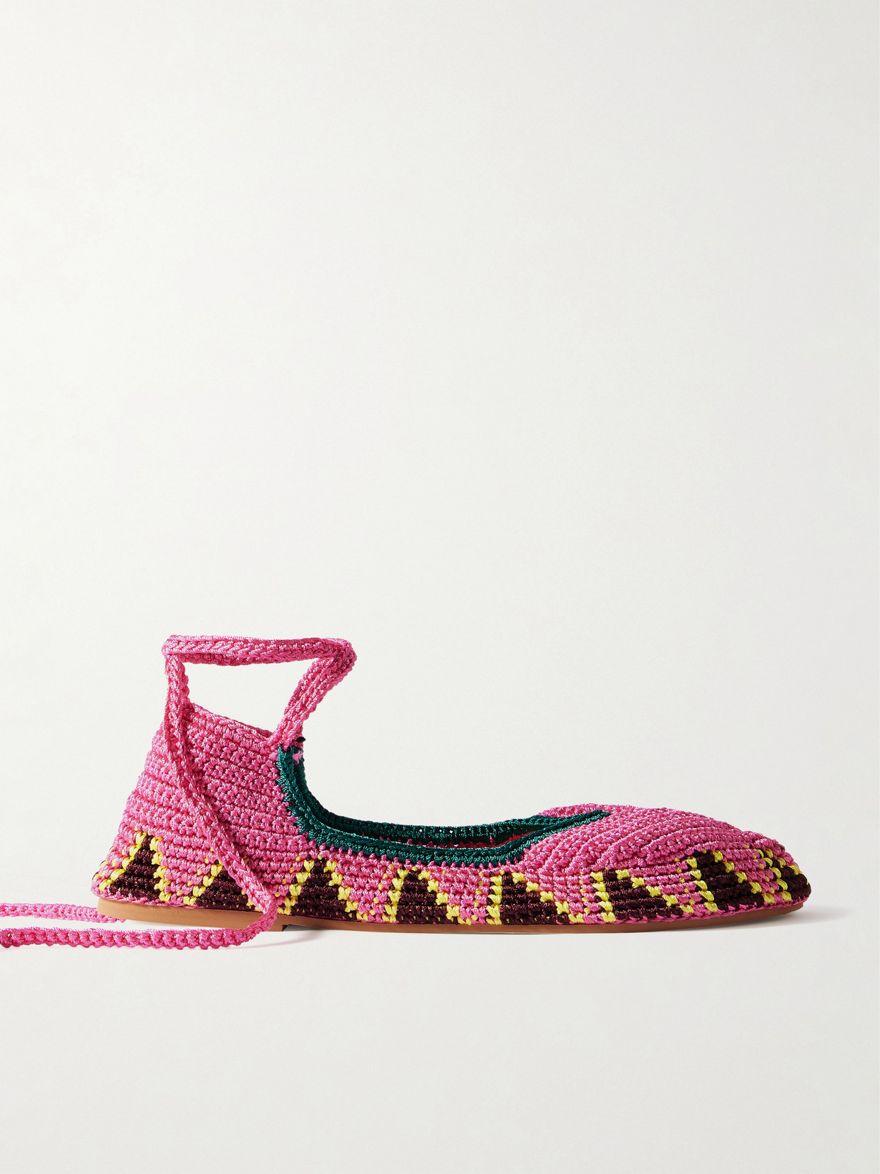Kashura Crocheted Ballet Flats In Pink