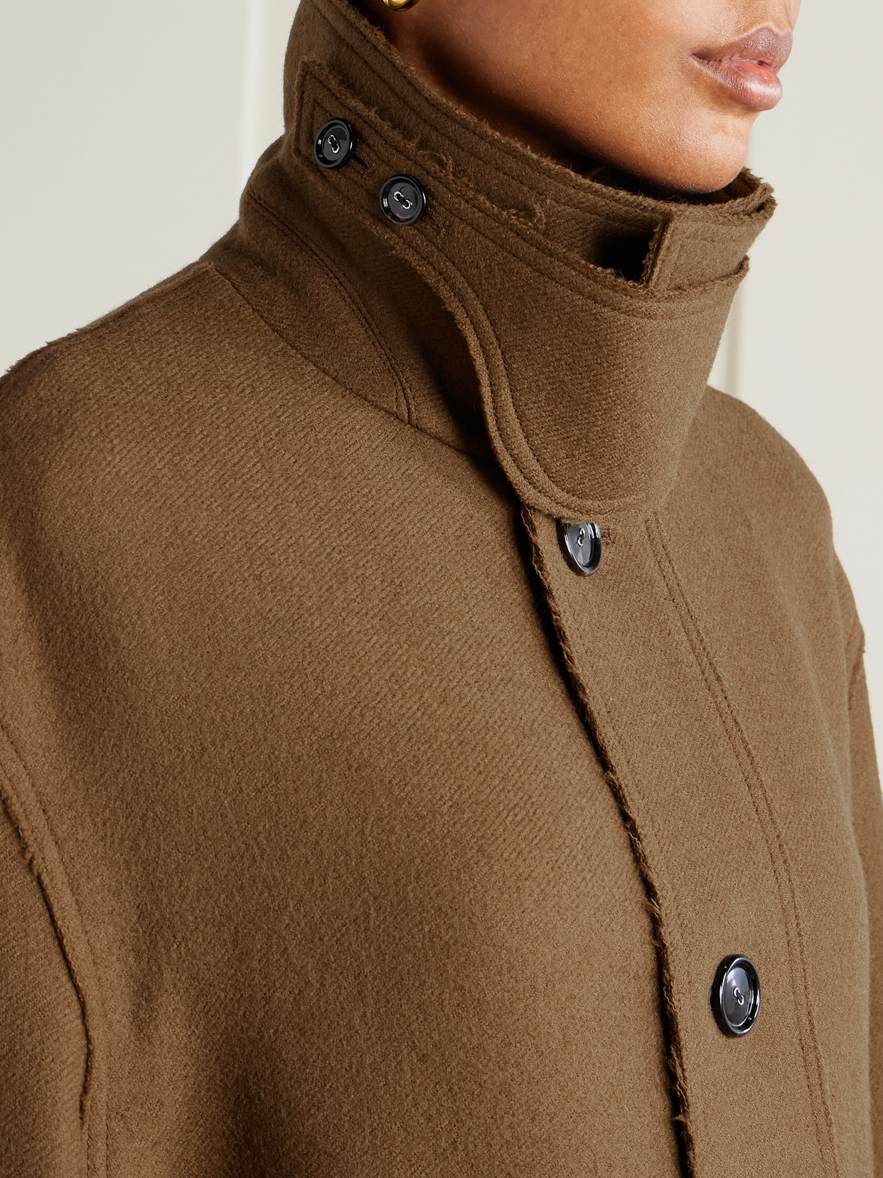 Belted Wool-Gabardine Coat