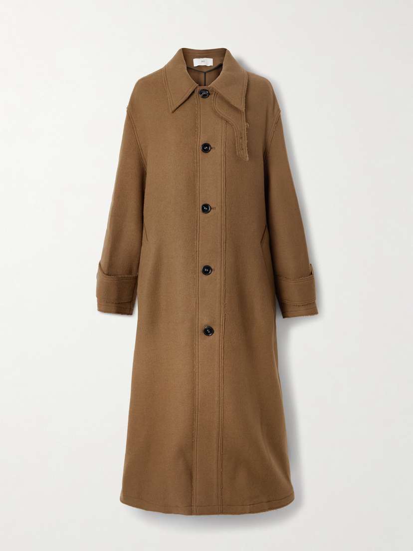 AMI PARIS Belted Wool-gabardine Coat