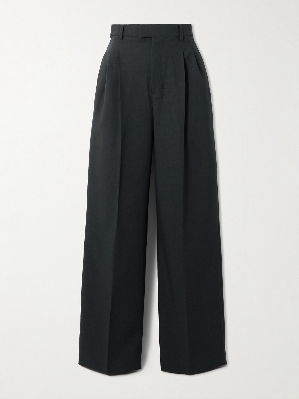 Ami Alexandre Mattiussi Wool-twill Wide-leg Pants In Black