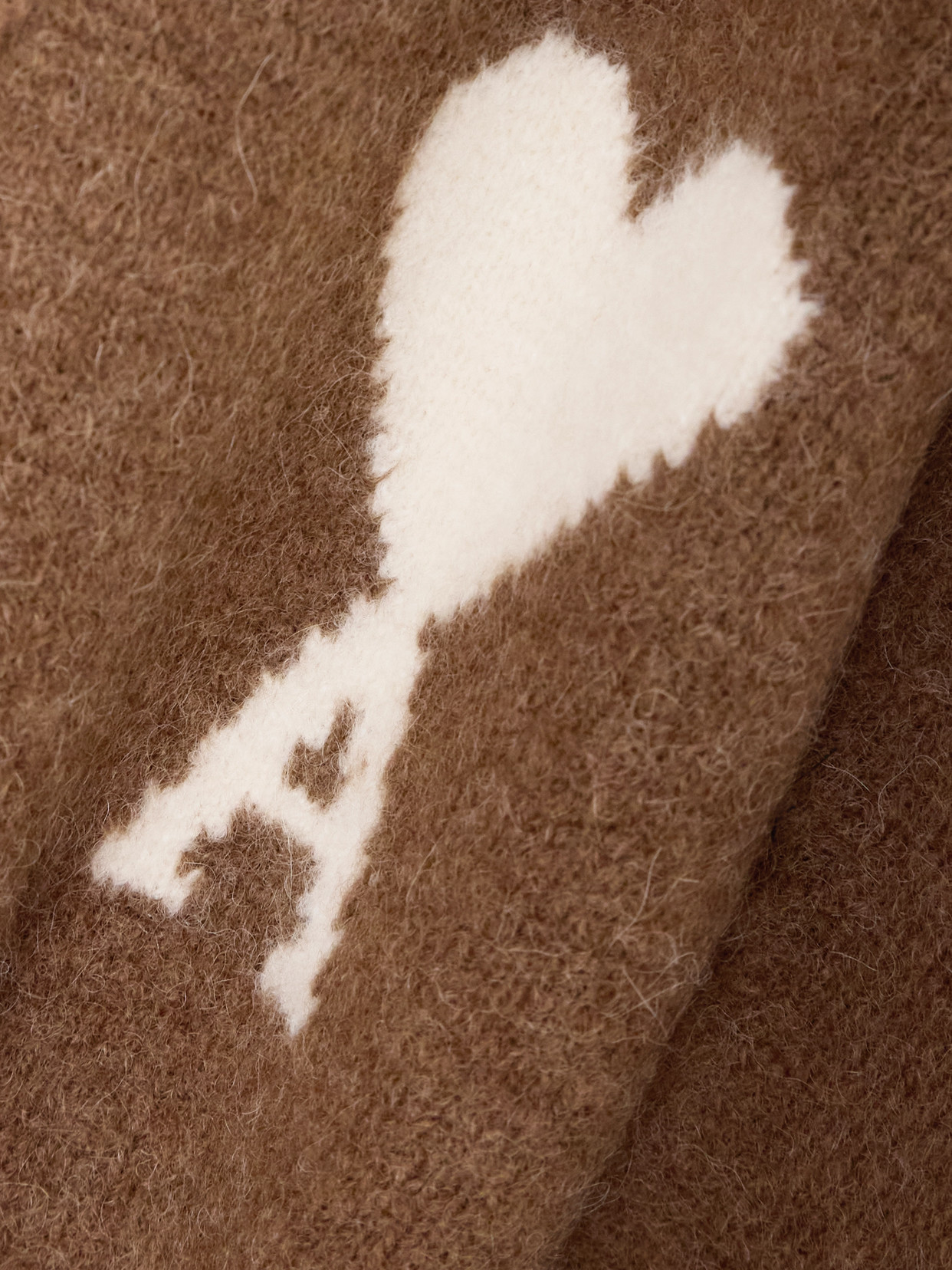 Ami Alexandre Mattiussi Intarsia-knit Alpaca And Wool-blend Cardigan In Brown