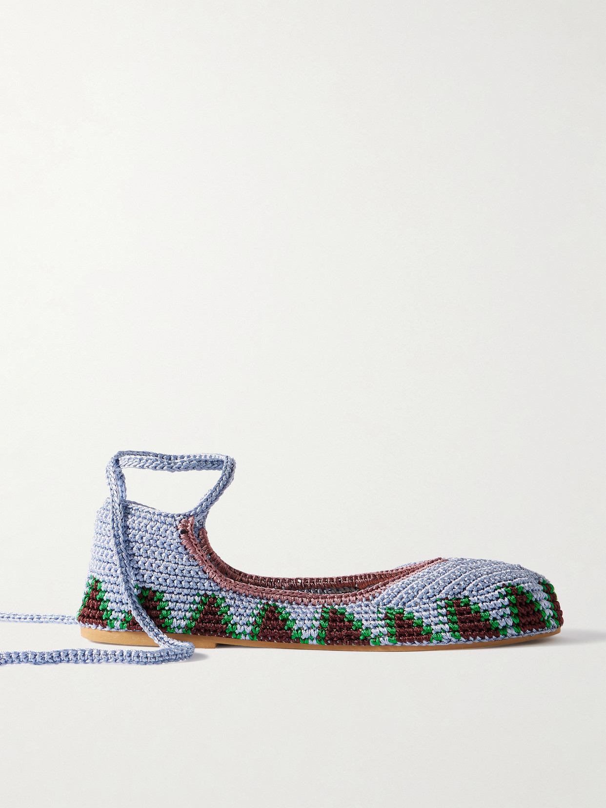 Kashura Crocheted Ballet Flats In Blue