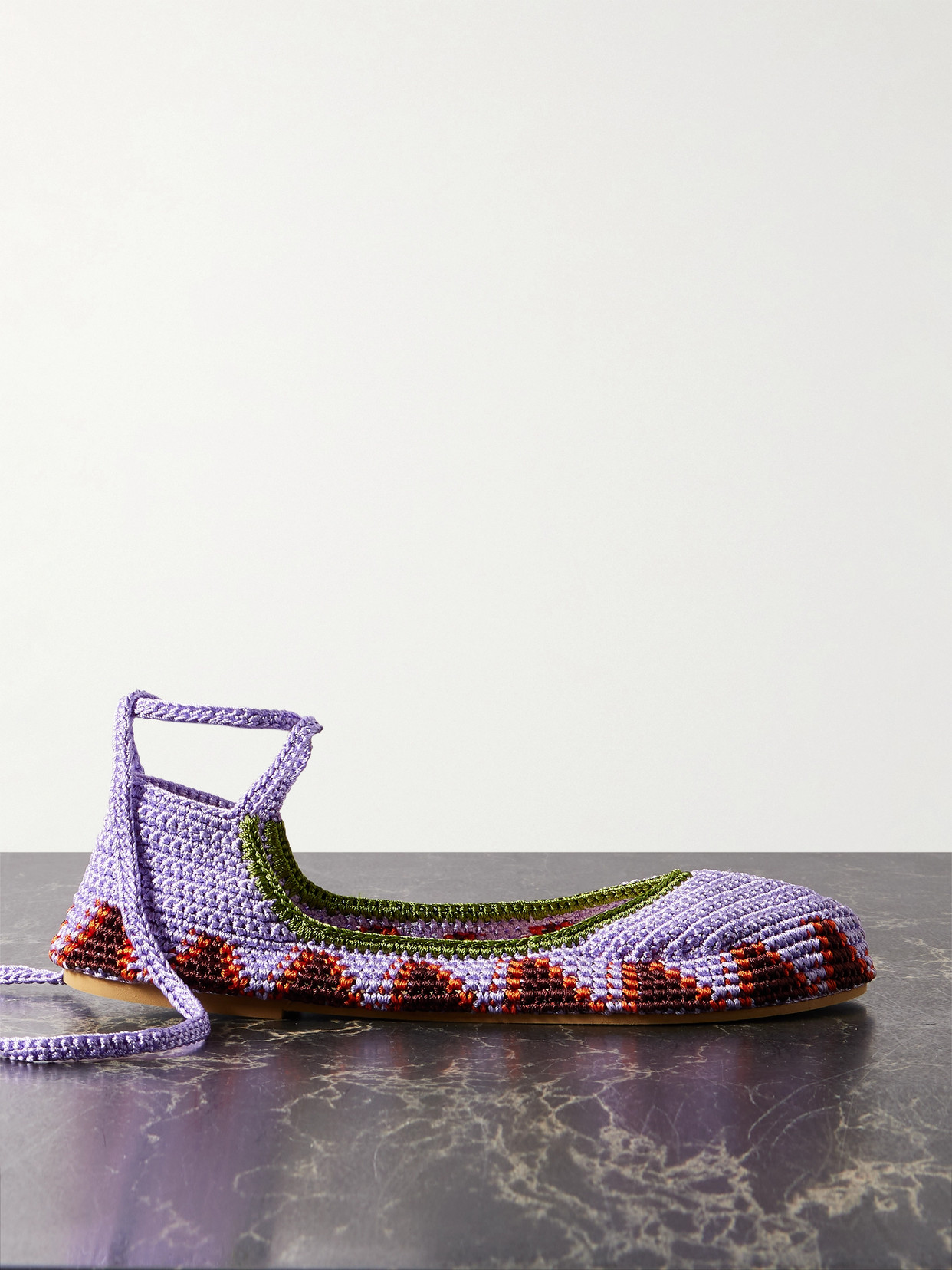 Kashura Crocheted Ballet Flats In Purple