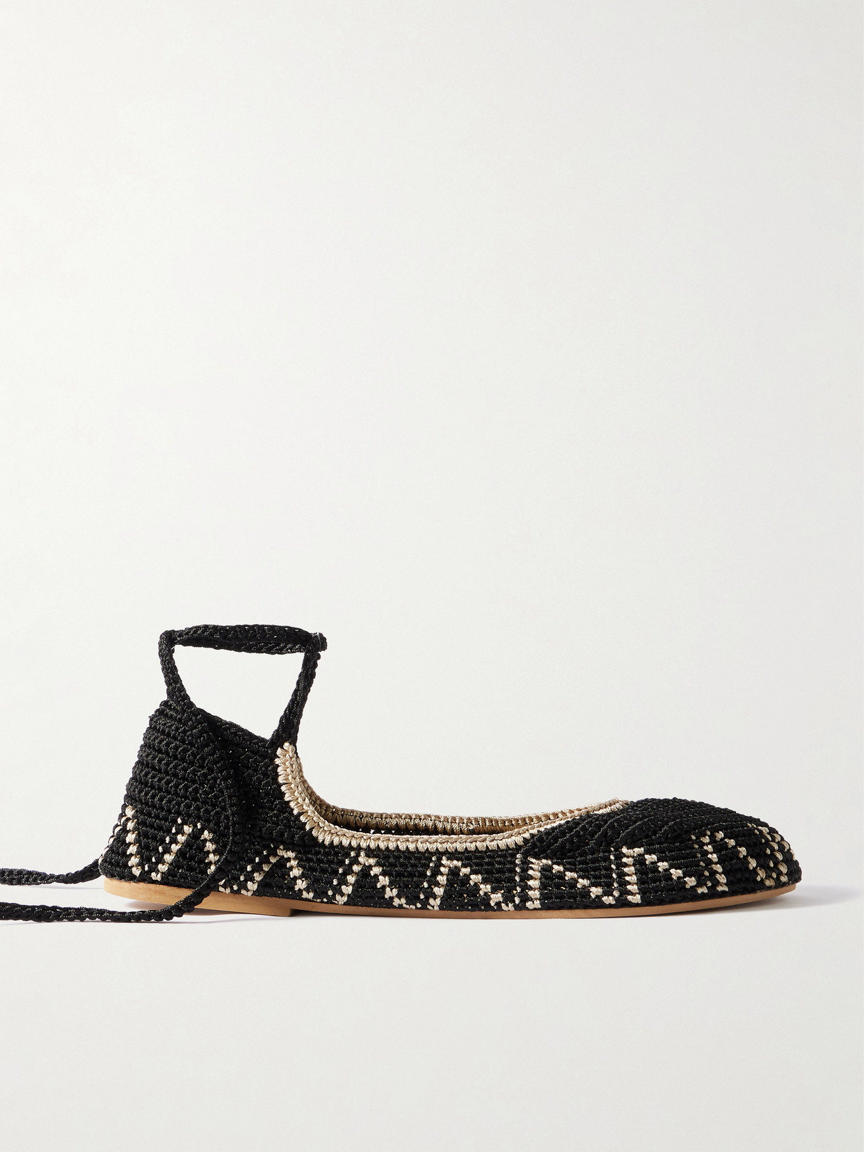 Kashura Crocheted Ballet Flats In Black