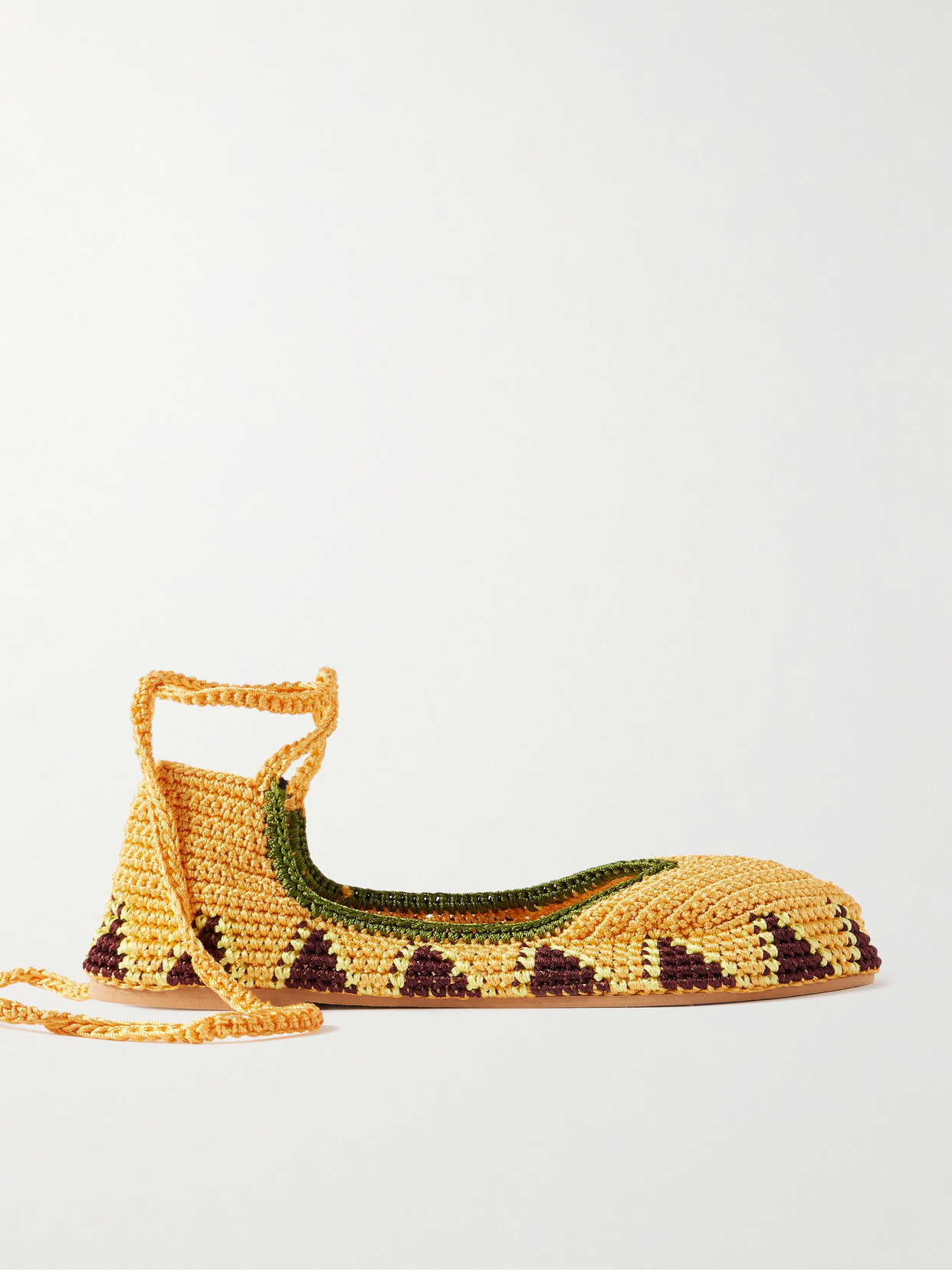 Kashura Crocheted Ballet Flats In Yellow