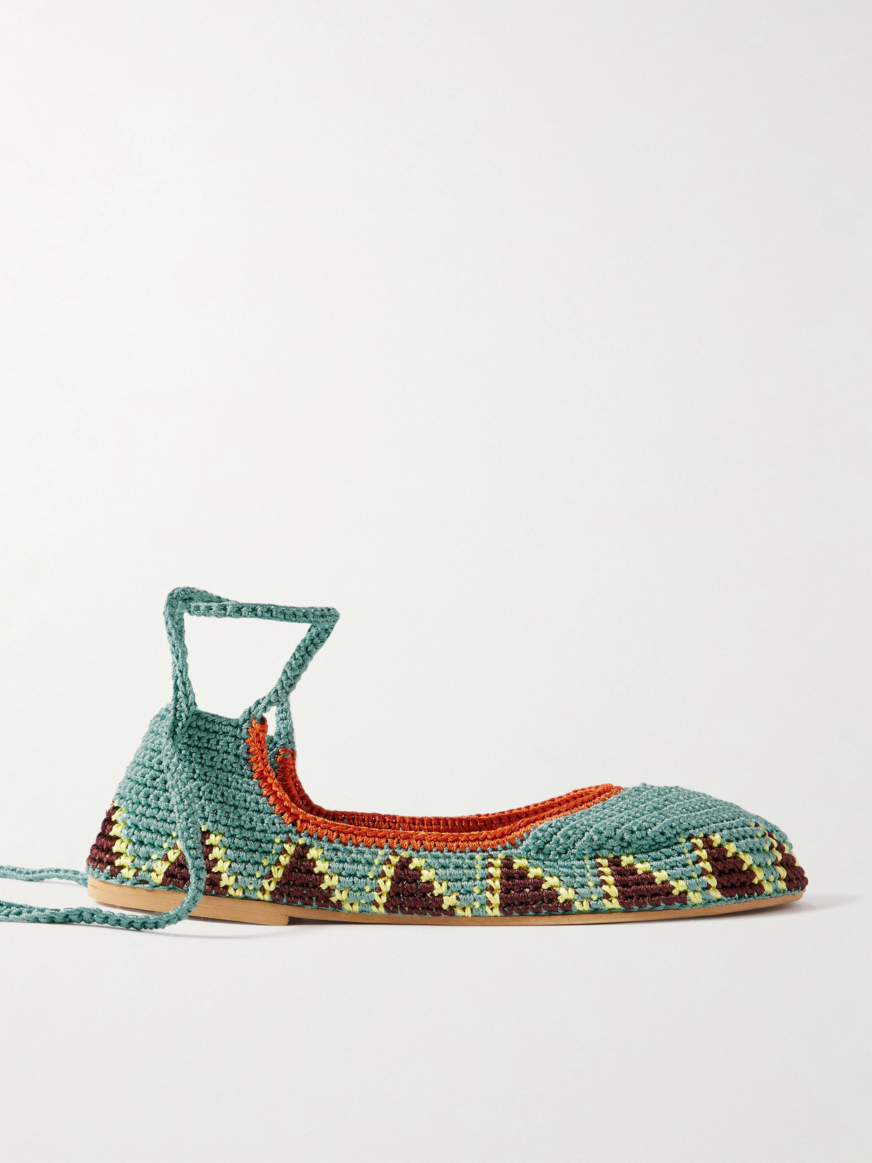 Kashura Crocheted Ballet Flats In Green
