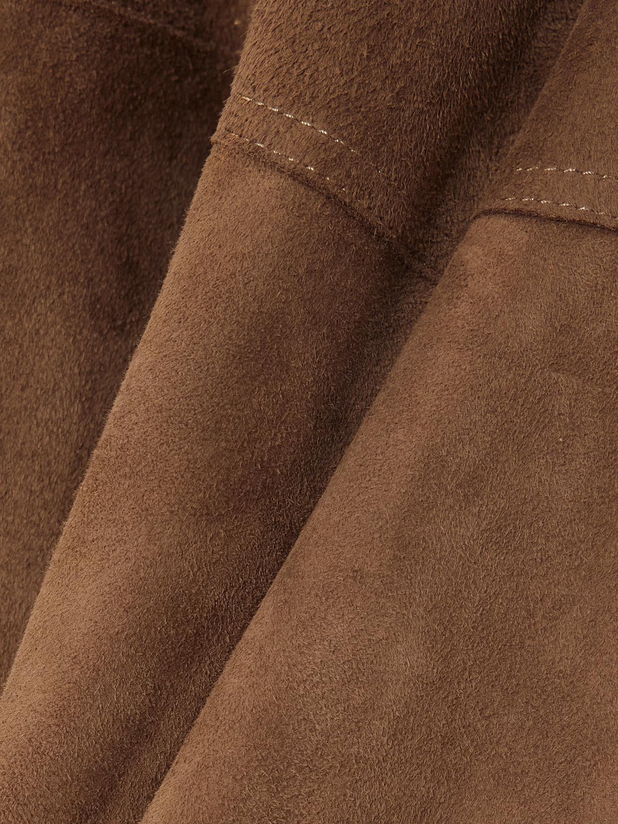 Ami Alexandre Mattiussi Pleated Suede Midi Skirt In Brown