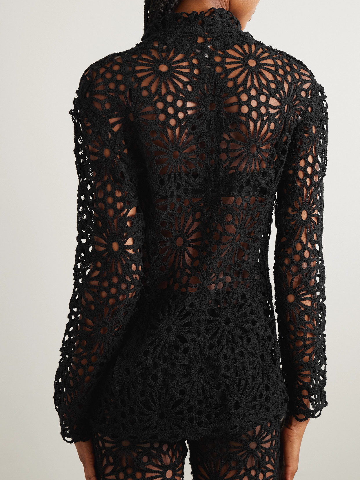 Cotton-Blend Open-Knit Jacket