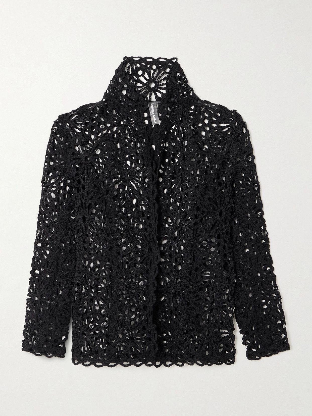 Norma Kamali - Cotton-blend Open-knit Jacket - Black