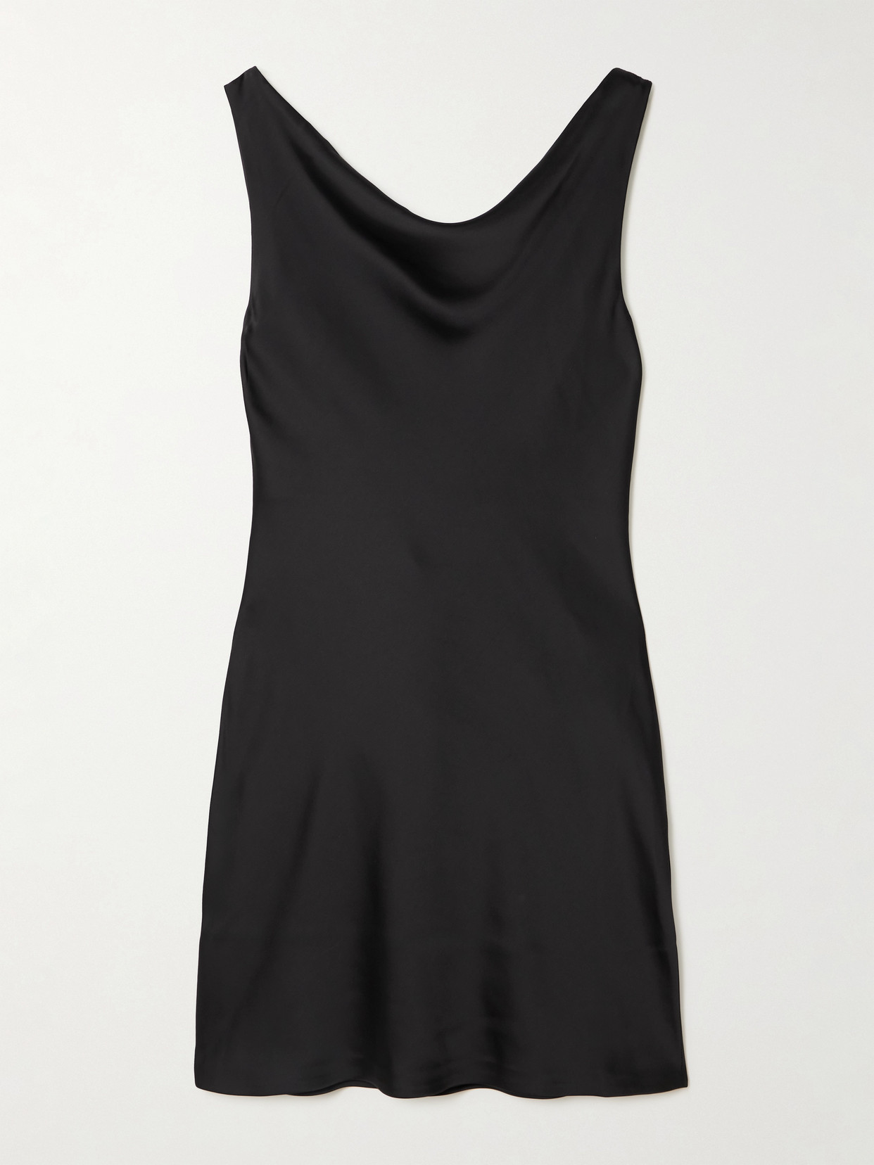 Norma Kamali Open-back Draped Satin Mini Dress