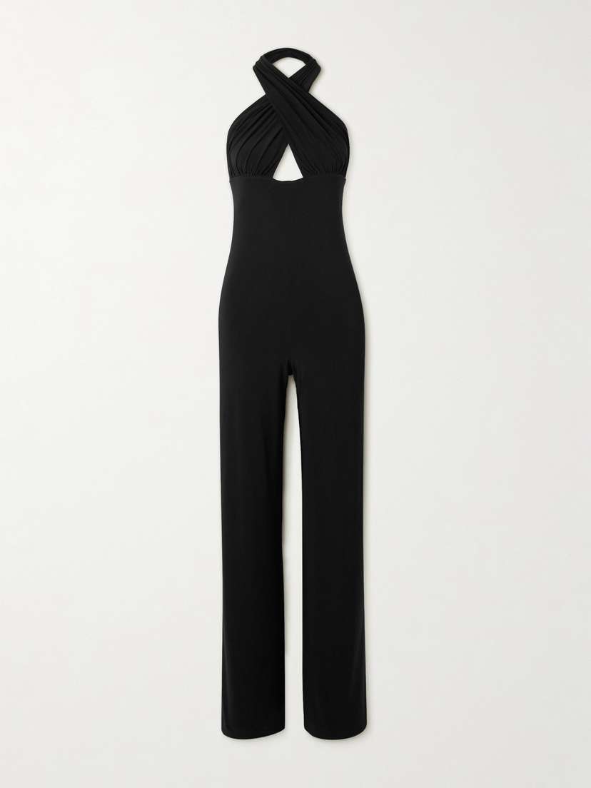 Norma Kamali | brown | Stretch-jersey Turtleneck Jumpsuit_