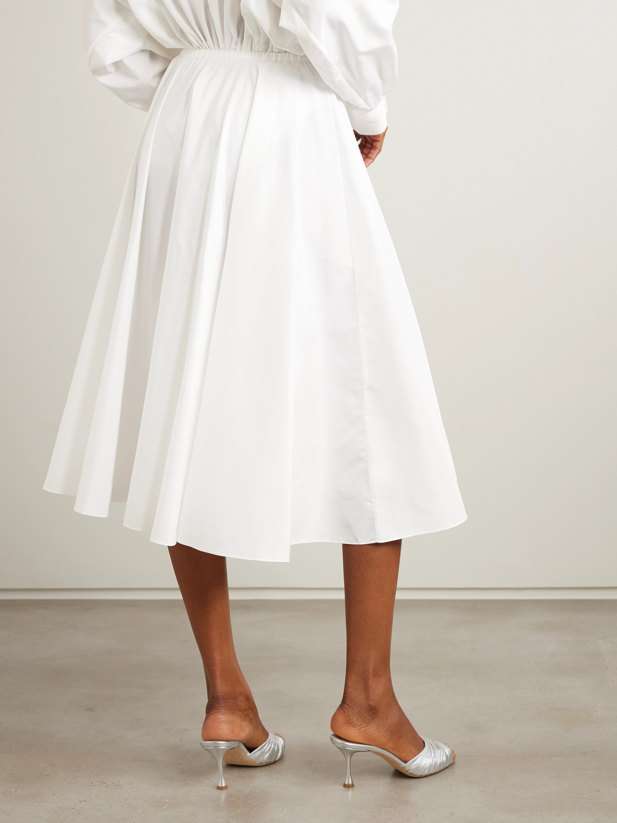Pleated Poplin Midi