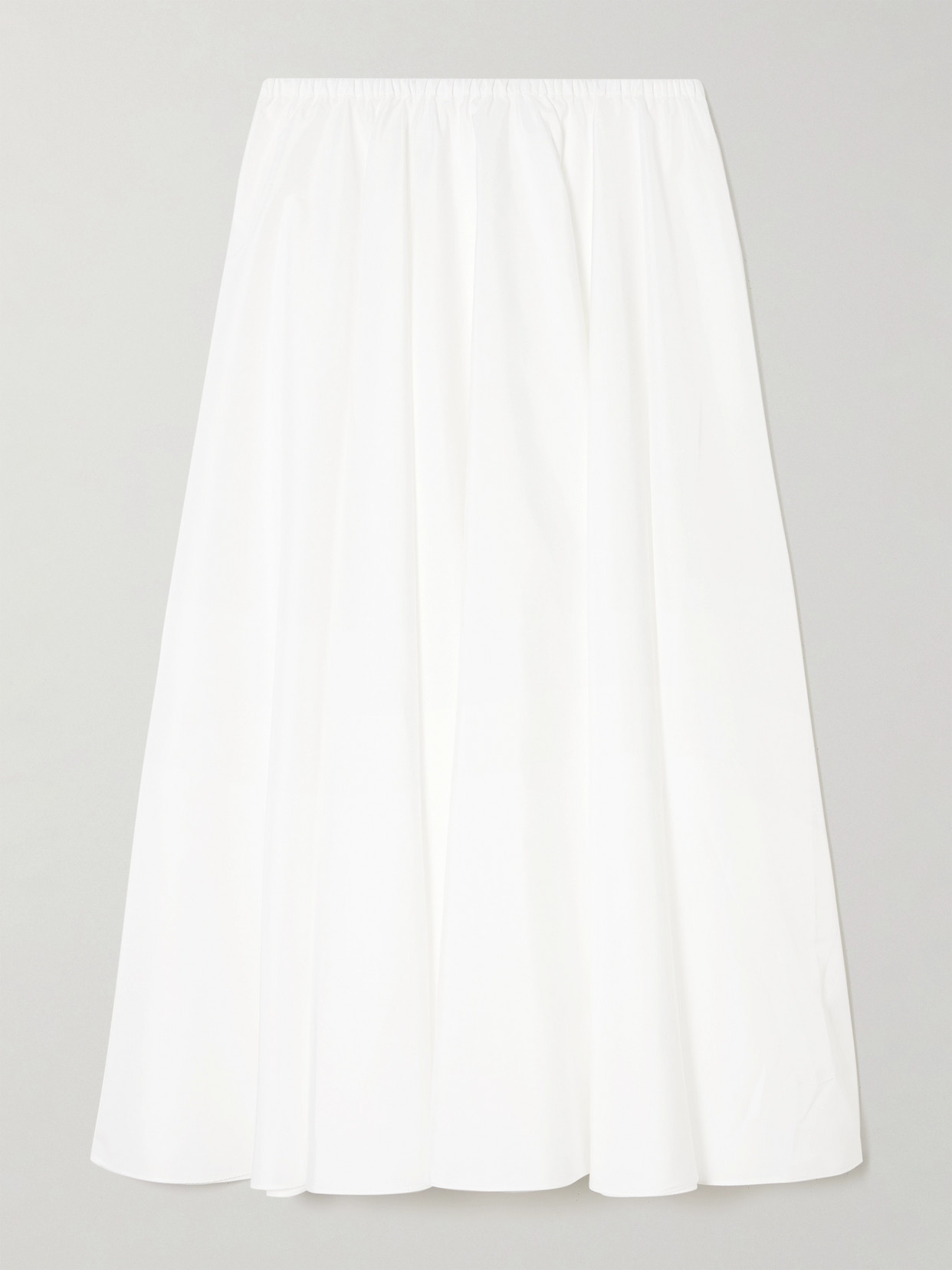 Norma Kamali - Pleated Poplin Midi Skirt - White