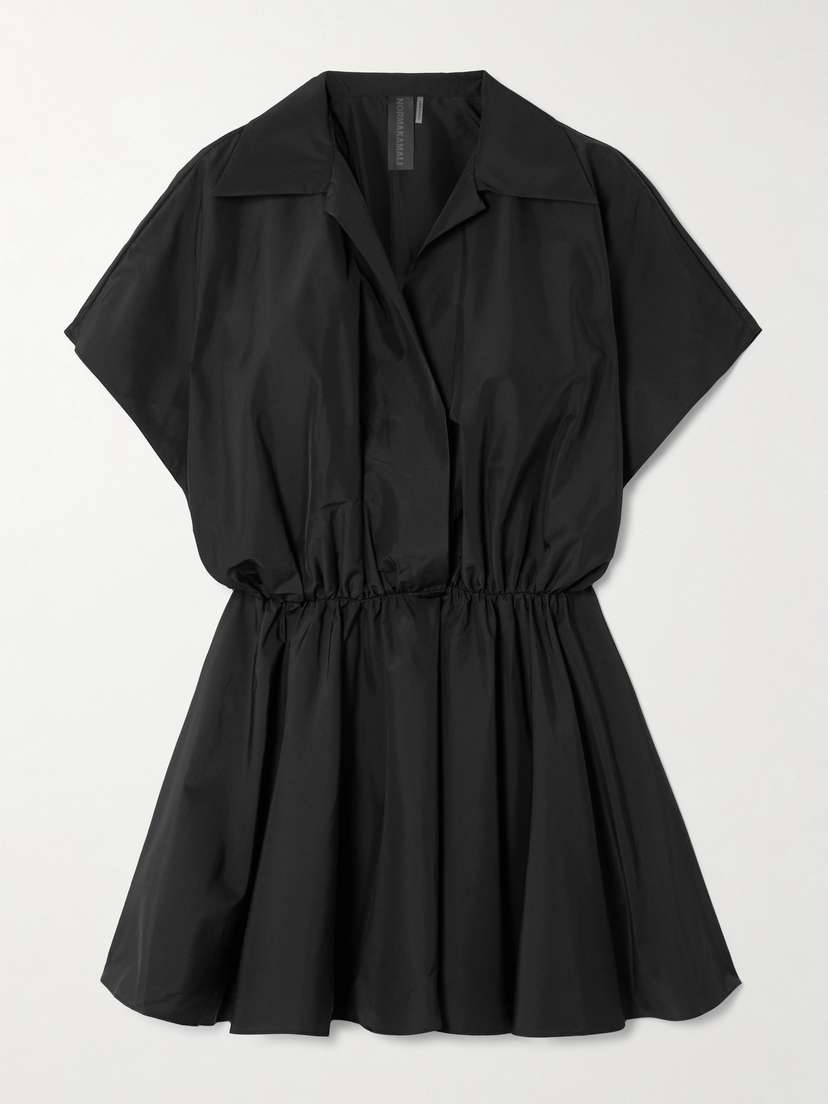 Norma Kamali Super Gathered Habotai Mini Dress