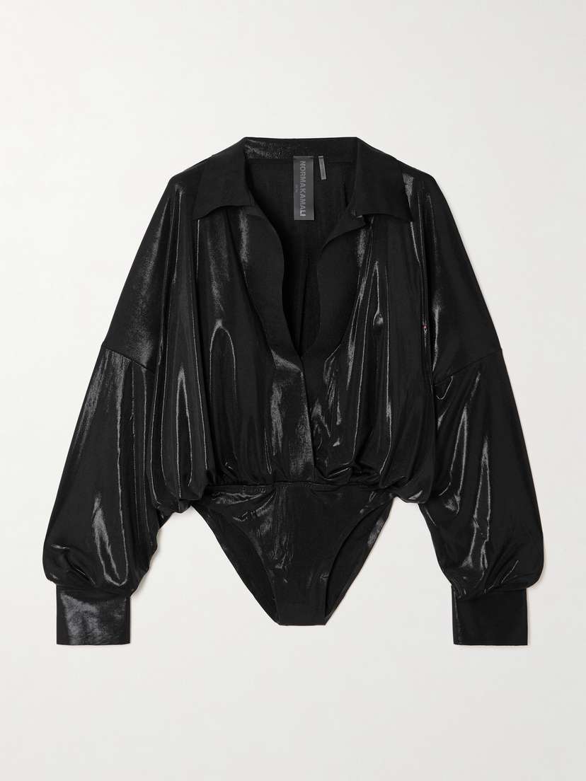 Norma Kamali Super Lace And Stretch-jersey Bodysuit