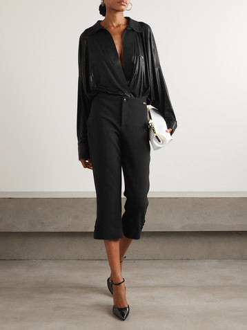 Norma Kamali Super lace and stretch-jersey bodysuit