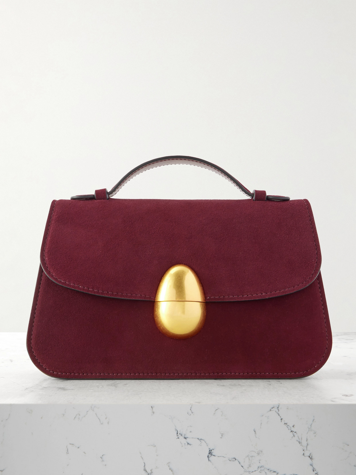 Neous Phoenix 1.0 Suede Shoulder Bag In Burgundy