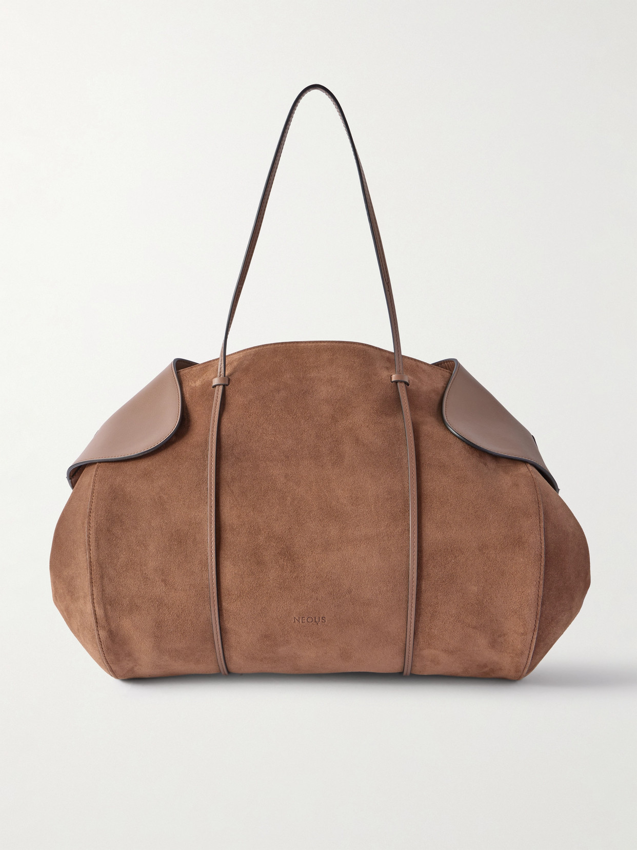 Neous Berenices Suede And Leather Shoulder Bag In Brown
