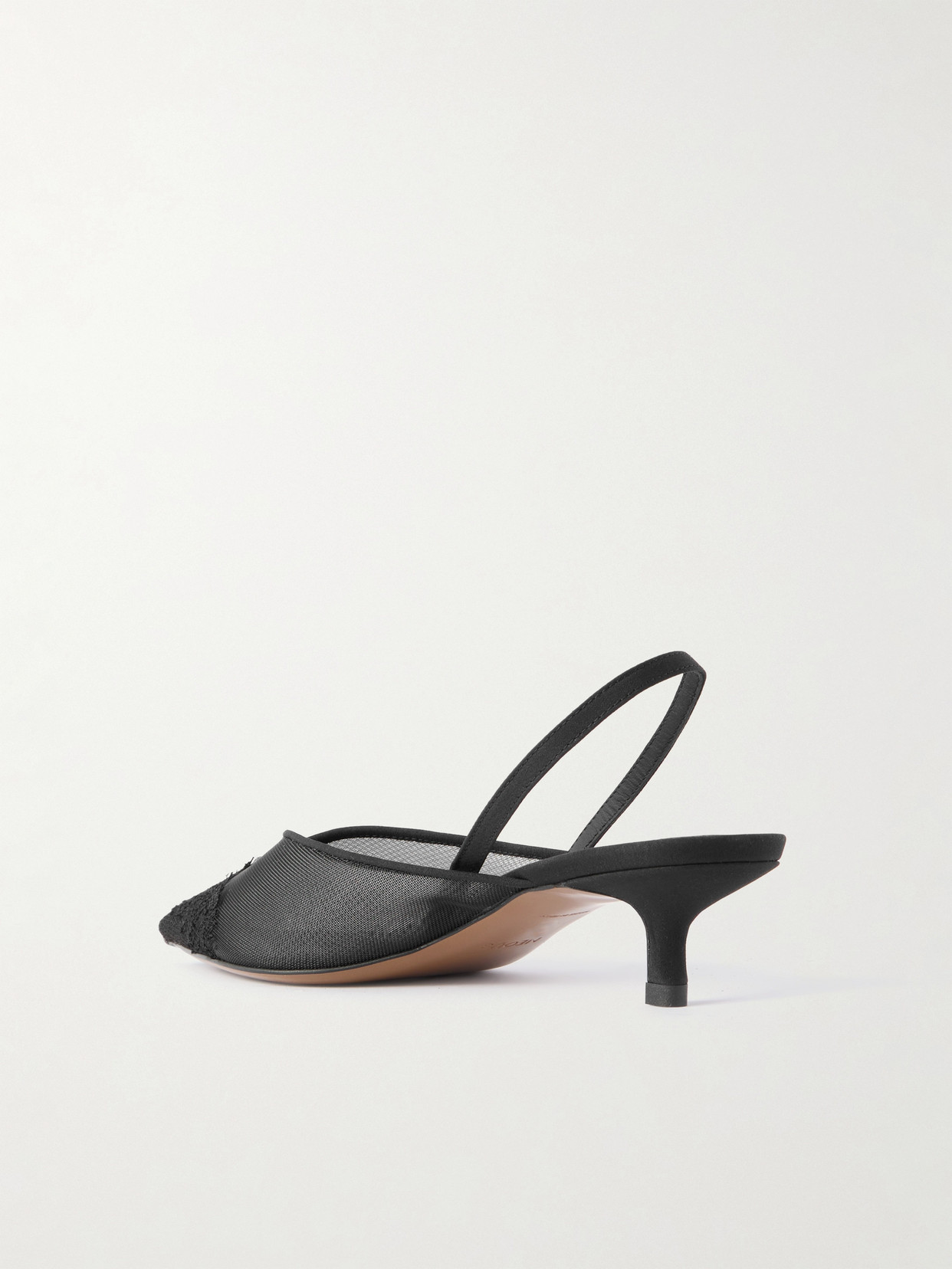 Irena Lace And Satin-Trimmed Slingback