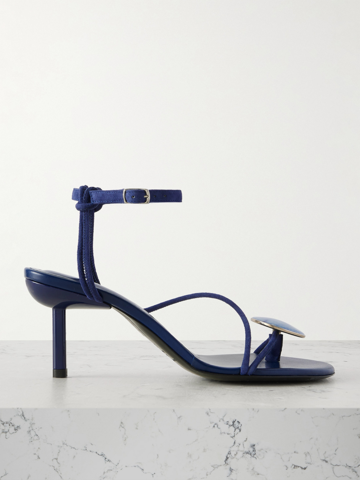 Christopher Esber Doma Embellished Suede Sandals In Blue