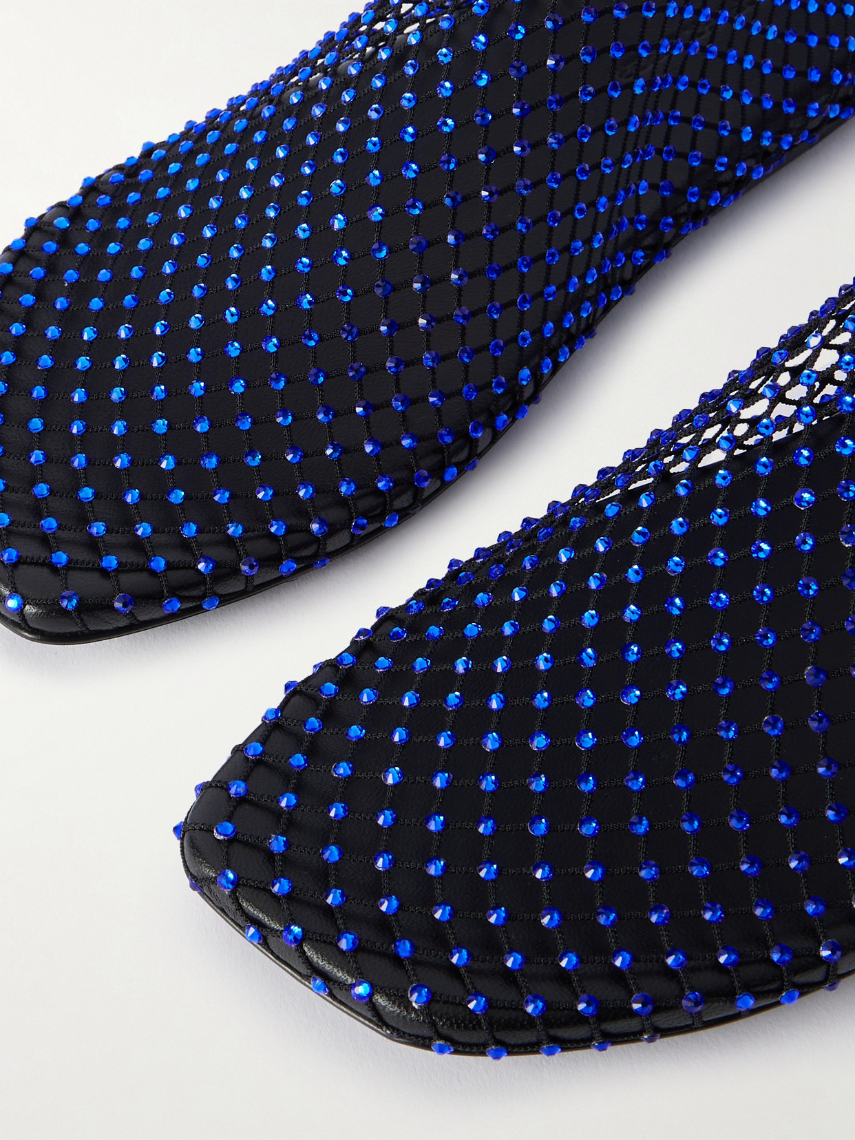 Christopher Esber Minette Crystal-embellished Mesh Ballet Flats In Blue