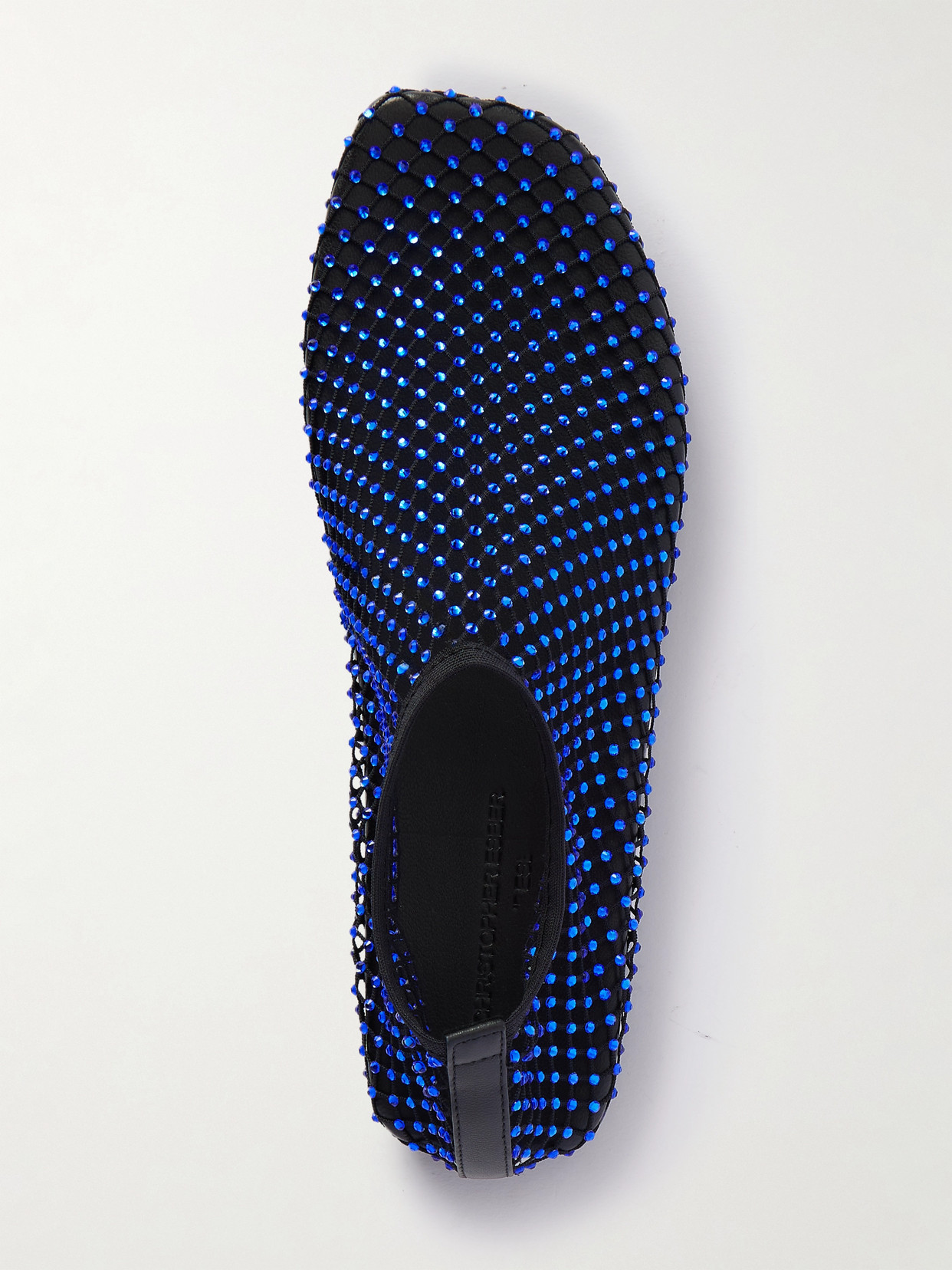 Christopher Esber Minette Crystal-embellished Mesh Ballet Flats In Blue