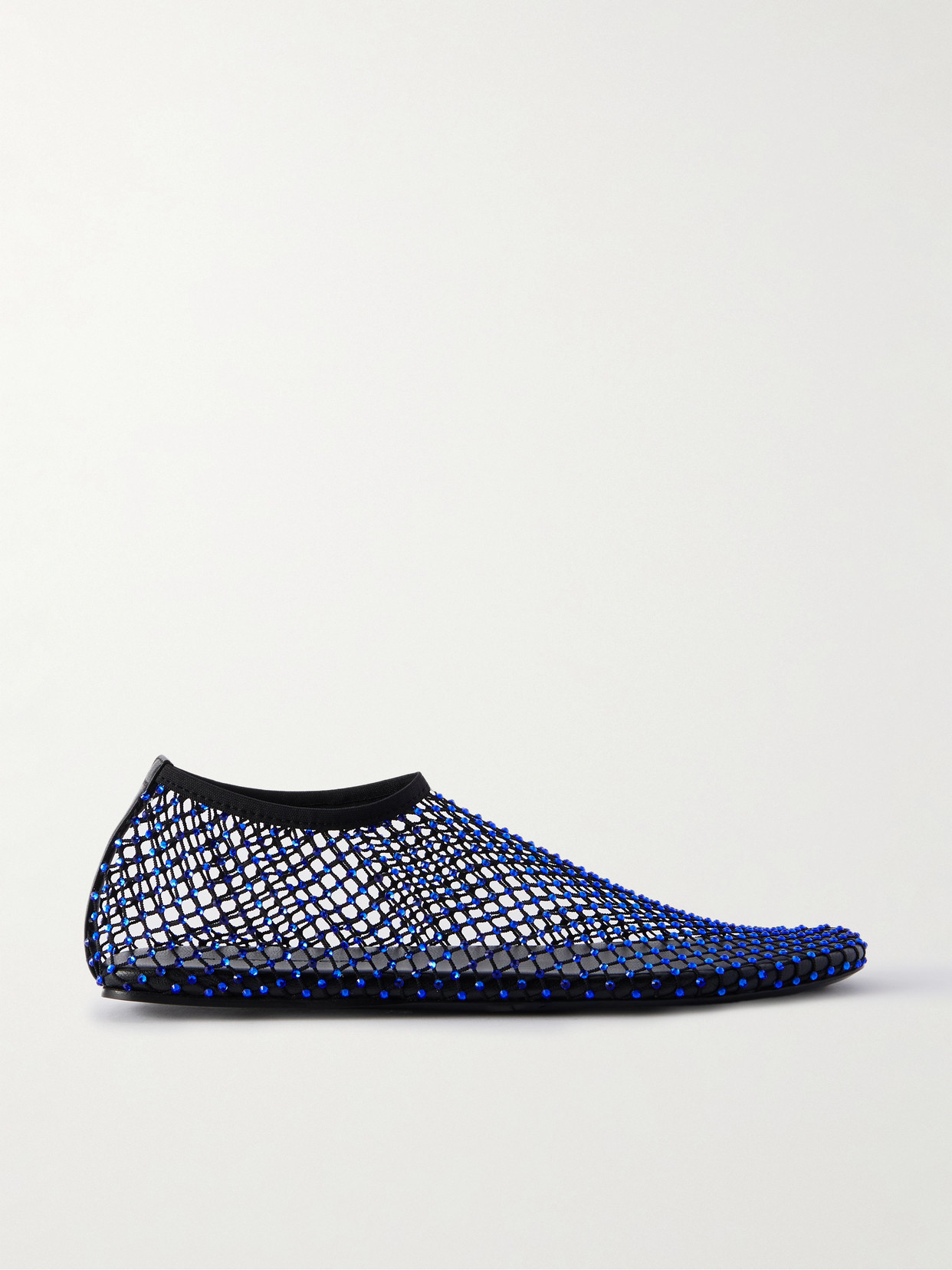 Christopher Esber Minette Crystal-embellished Mesh Ballet Flats In Blue