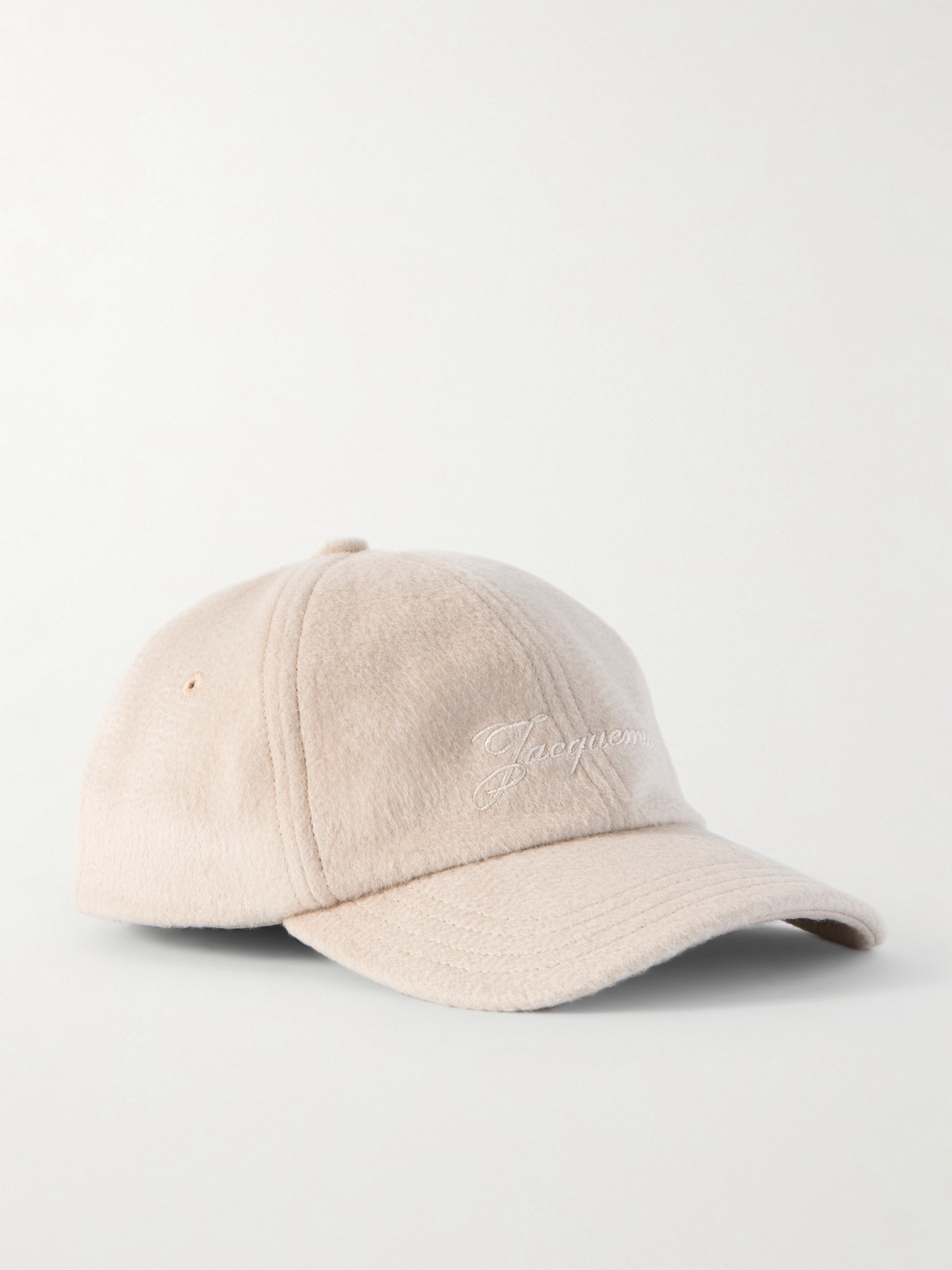 Jacquemus Embroidered Wool Baseball Cap In Neutral