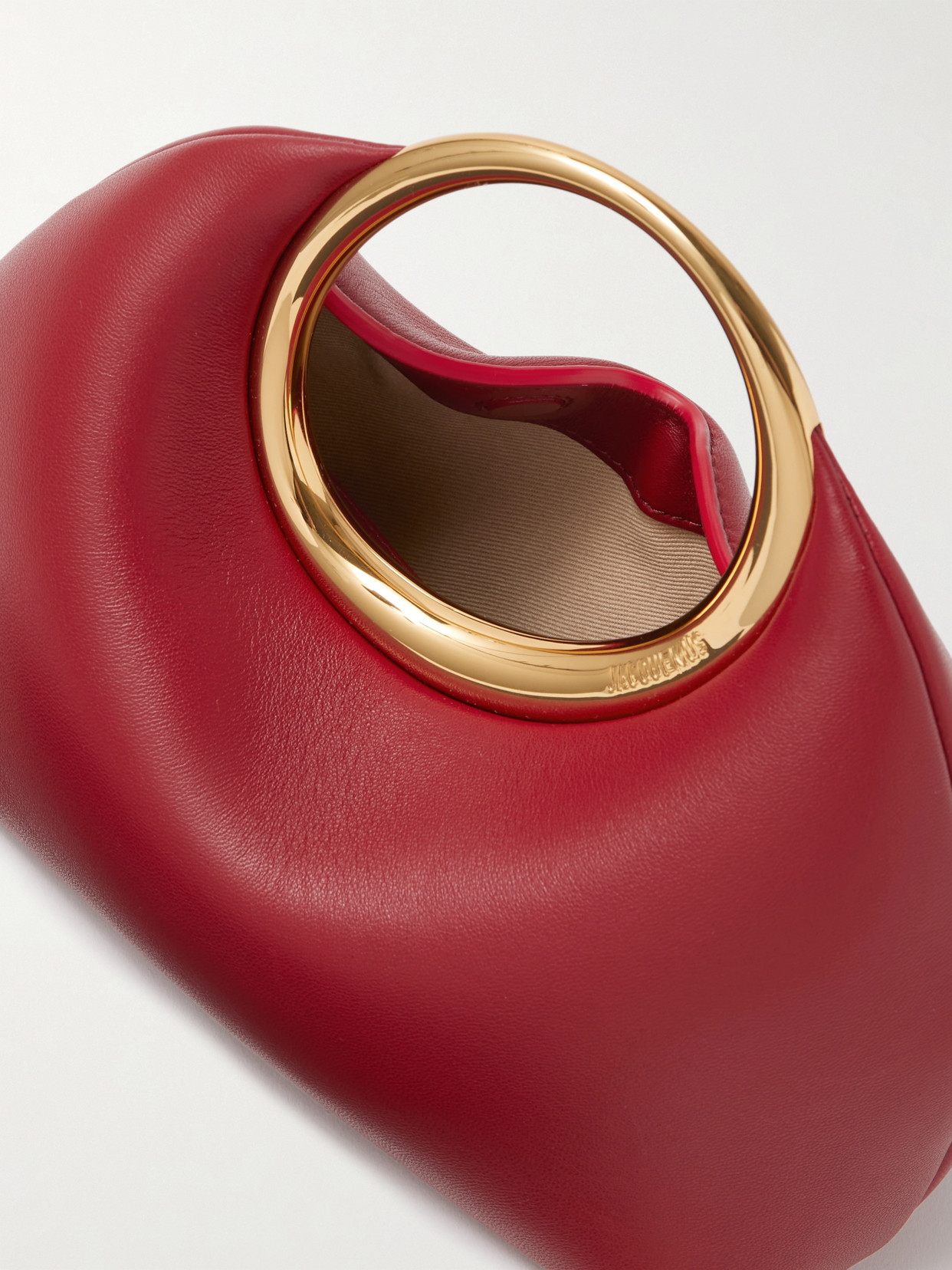 Jacquemus Le Petit Calino Ring Leather Top-handle Bag In Red